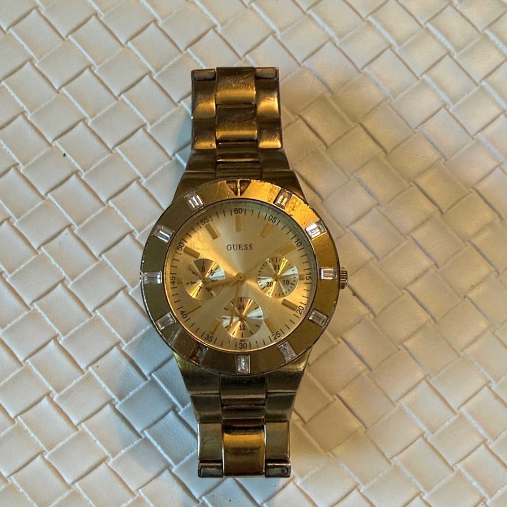 Guess Glisten Gold-Tone Stainless Steel Women's Chronograph Watch